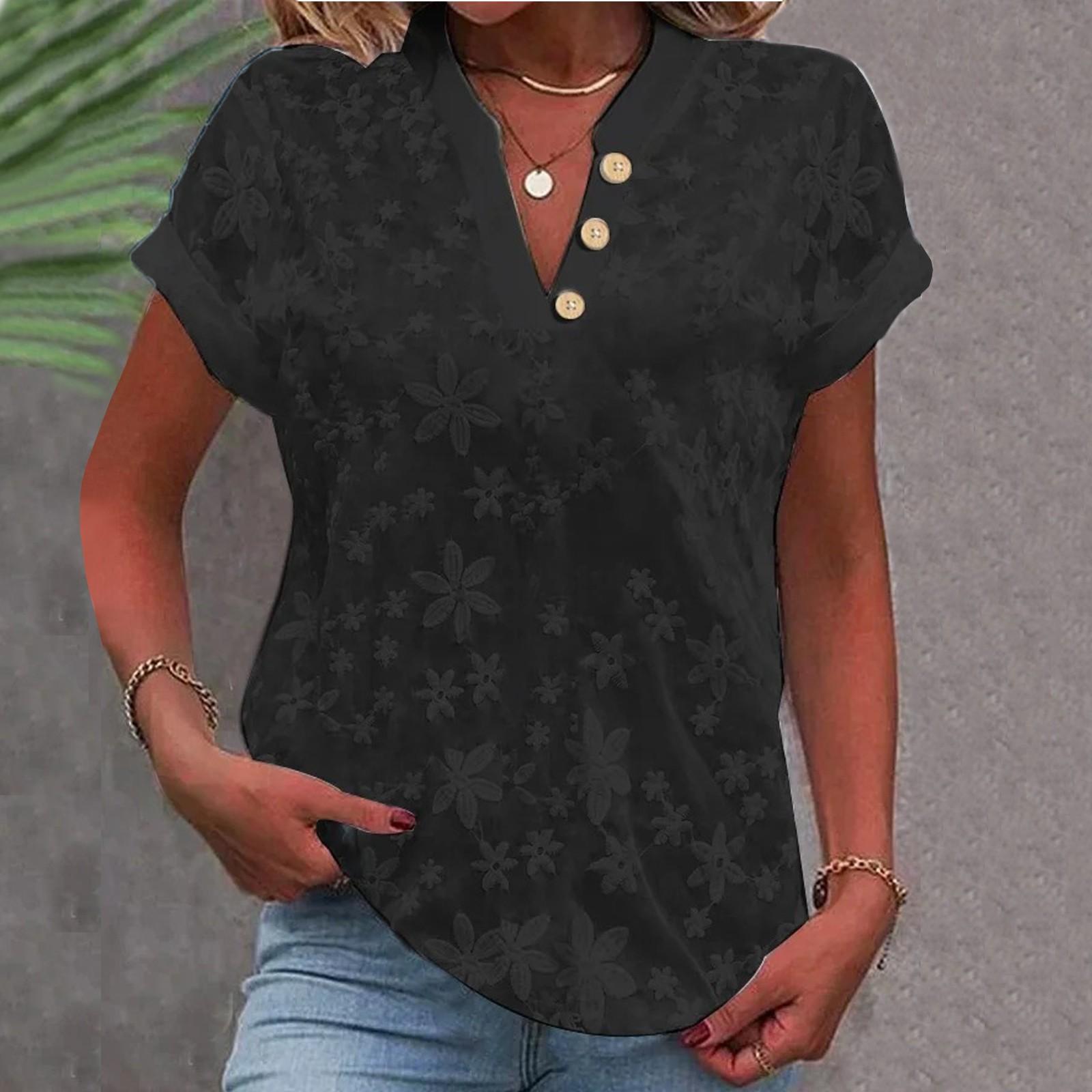 

Модная женская футболка с воротником-стойкой, коротким рукавом, на пуговицах, с длинным рукавом L