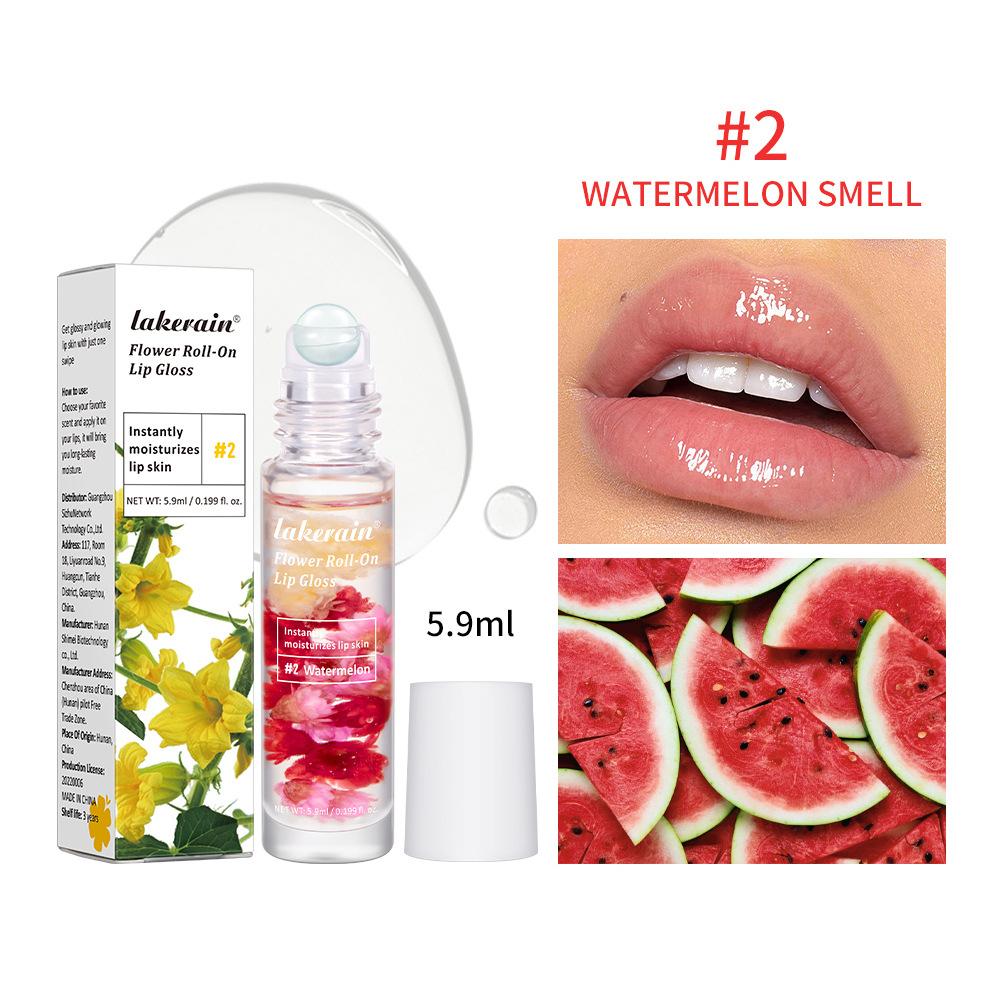 

Цветочный шариковый блеск для губ. Увлажняющий и увлажняющий цветочный бальзам для губ, масло для губ. Средства по уходу за губами #2 watermelon
