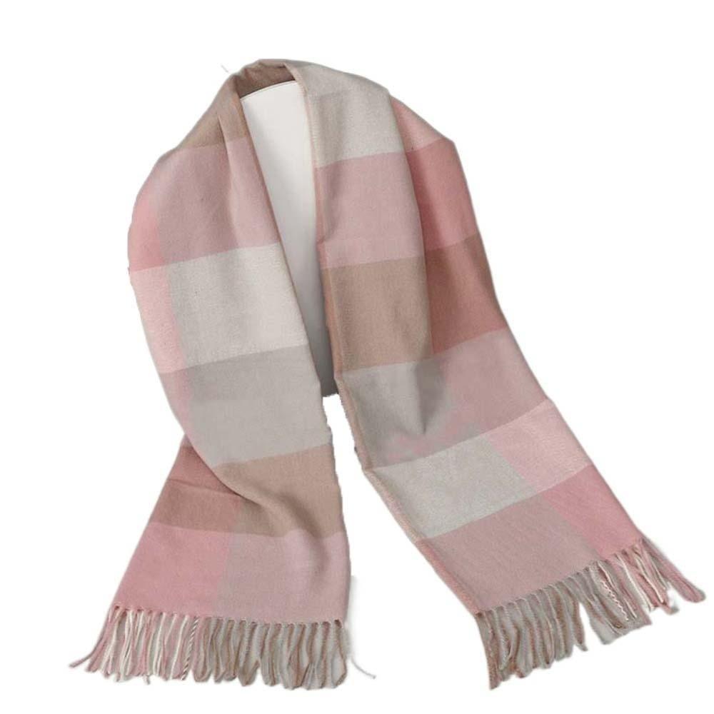 

Soft Knitted Wool Scarf Polyester Long Neckscarf with Tassel Shawl Classic Plaid Scarf Couple Style 4