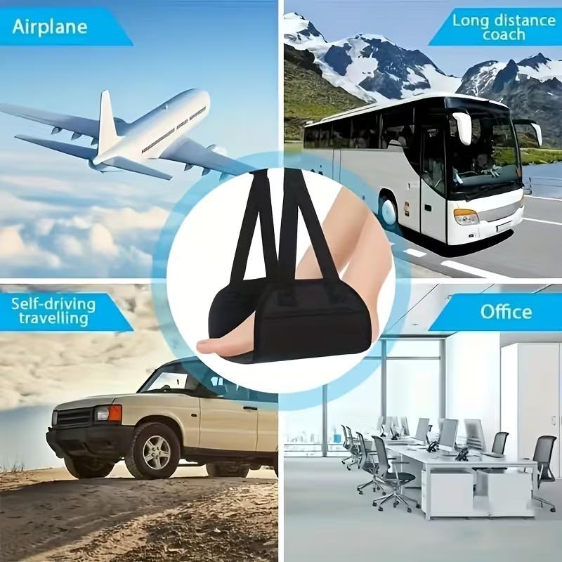 1PC Portable Foot Hammock Adjustable Strap Office Airplane Travel Under Desk Resting Support Leg Relief Foot Rest