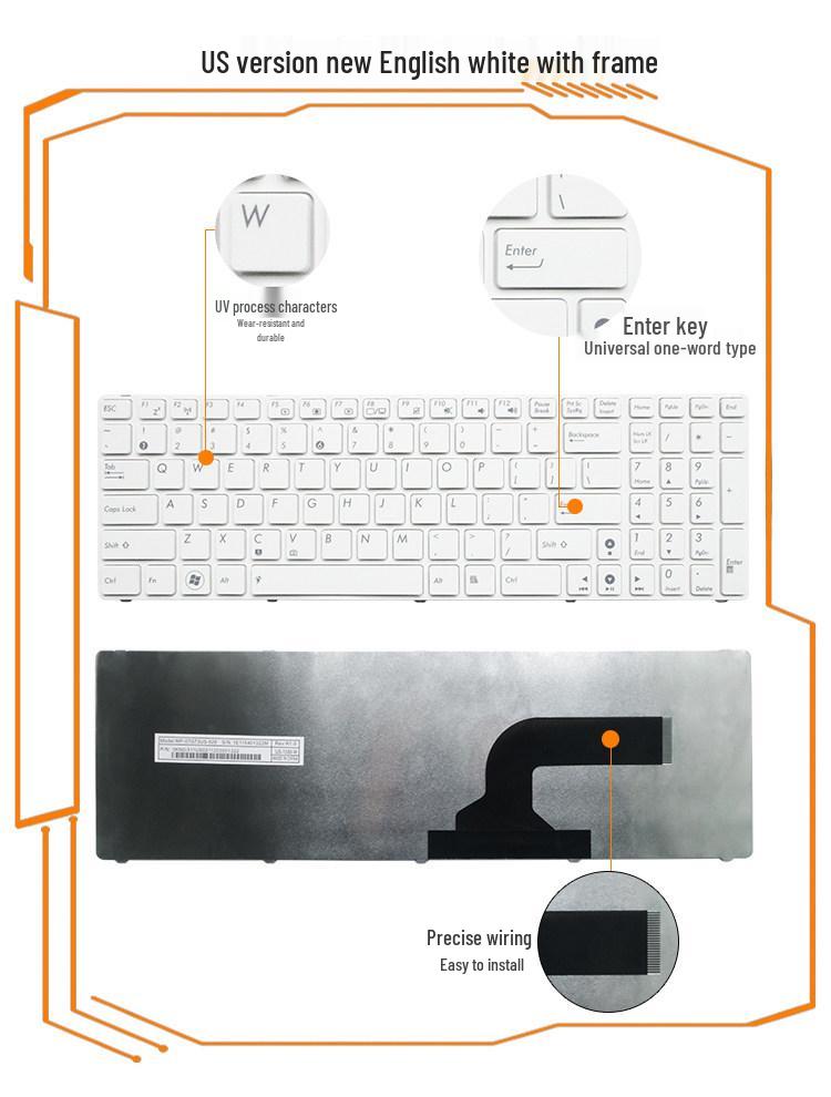 Compatible Keyboard for ASUS N52 A52/J/JC N53/C/T/SM A53/S X54 X61S F50S Models