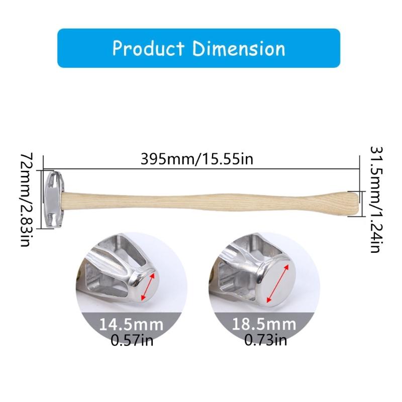 Edelstahl Ausgehöhlter Hammer Auto Dellen Reparatur Abklopfhammer Blechreparaturwerkzeug für Auto Dellenreparatur