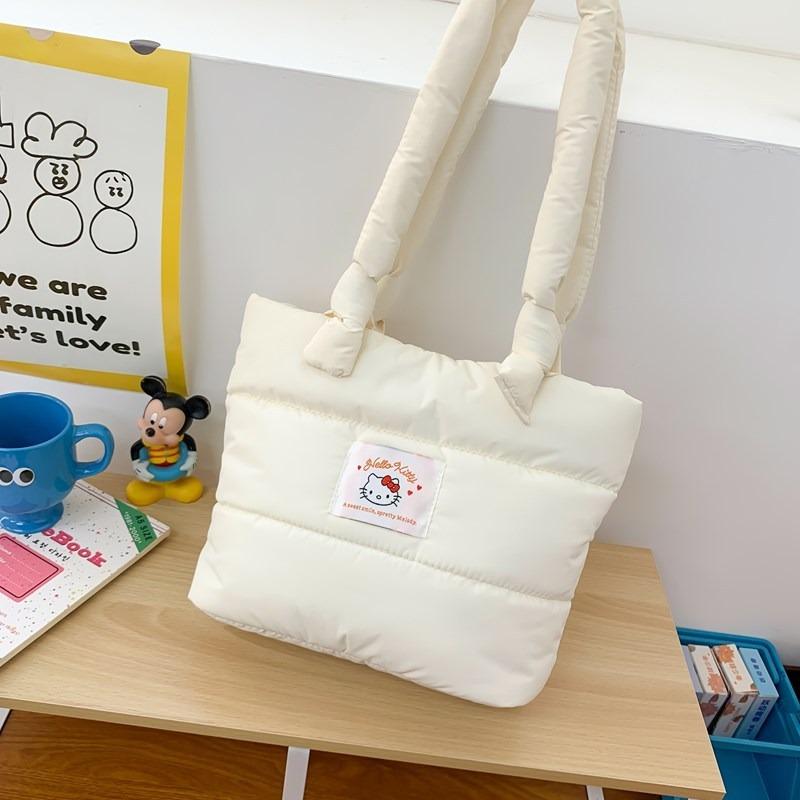 Cute Cartoon Rabbit Down Cloth Handbag Girls Large Capacity New High Value Commuter Shoulder Bag