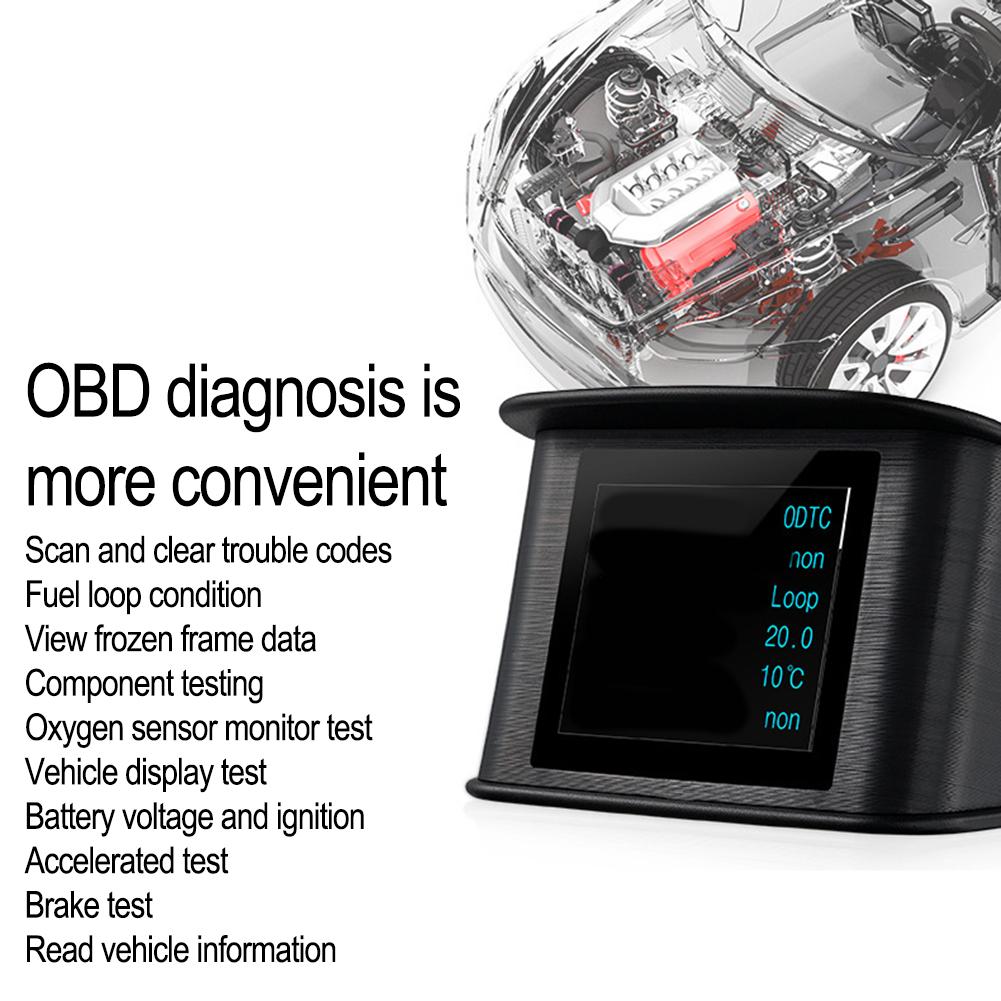 73x68x46 Mm Head Up Display Multifunctional Vehicle Display Electronic Display Error Code Diagnostics OBD Cable Included China Mainland