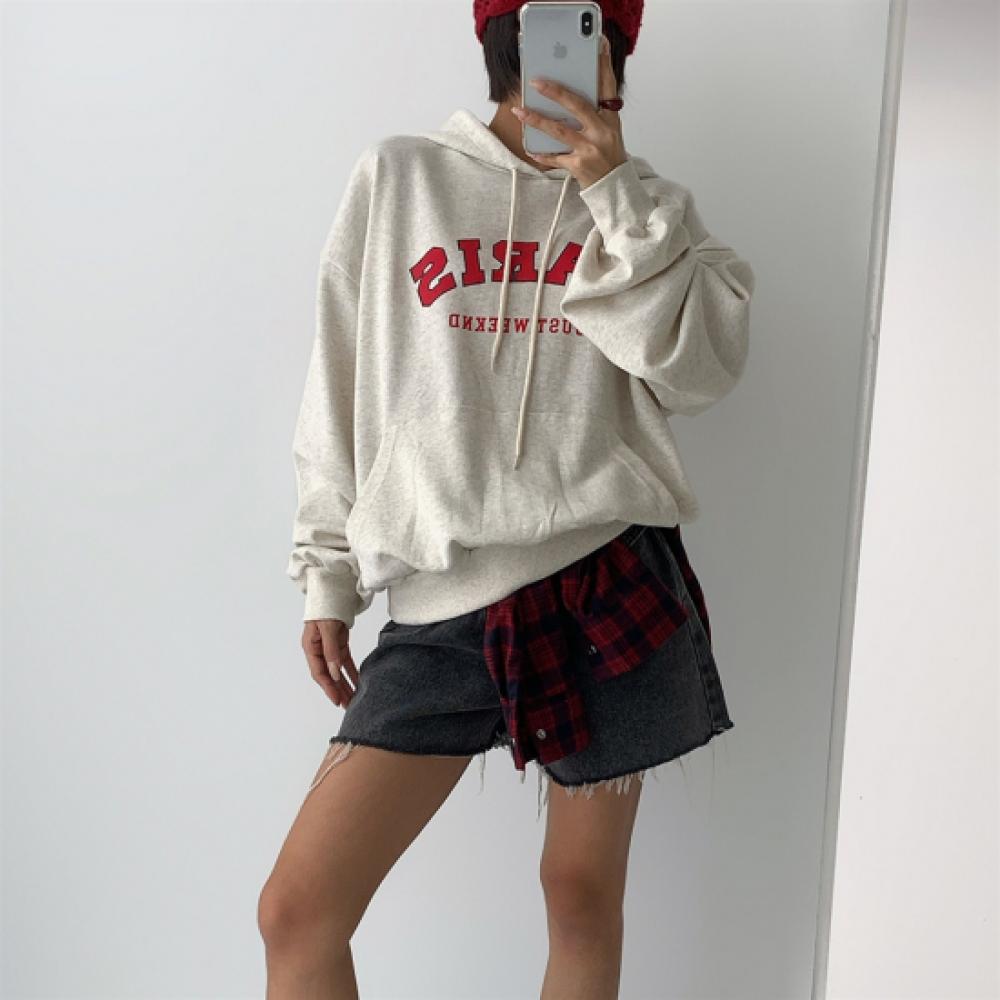 New Arrivals Open Run Women Color Block Oversized Hoodie T shirT
