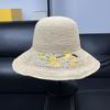 Handmade crochet raffia big eaves fisherman hat children sunshade sunscreen beach straw hat sun hat shows small face