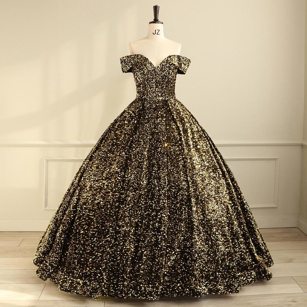 Cross-border Shiny Pitaya Puffy Skirt Wedding & Evening Gown