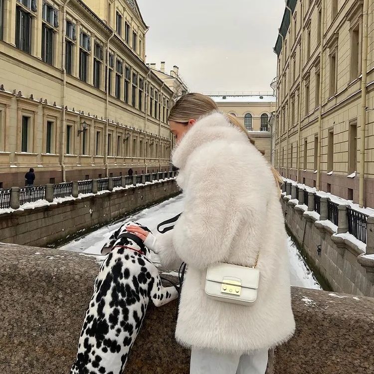 Fur Jacket, Suit Collar, Imitation Fox Fur Top, Loose Coat Thickened Winter New