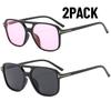2PACK New Classic Oversized Men Sunglasses Vintage Brand Women Glasses Retro Double Bridges Female Glasses Outdoor Sports UV400