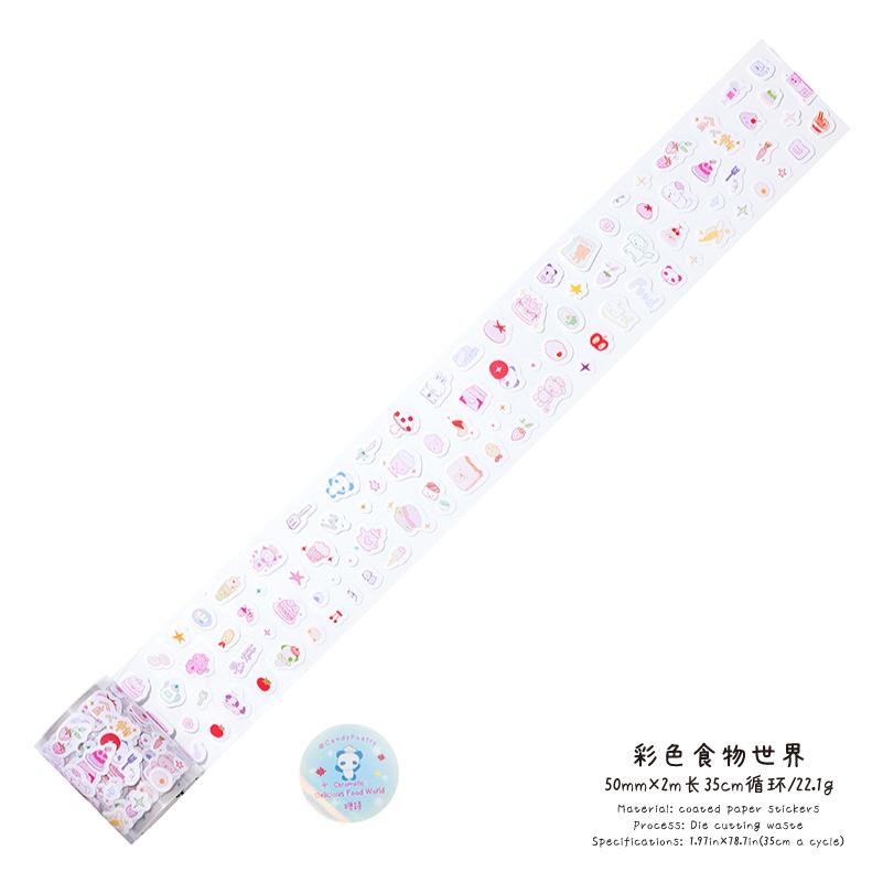 200cm/roll Cute Illustration Kitten Animal Theme Die-cut Tape Creative Notebook Guka Cup Collage Material DIY Decoration Tape