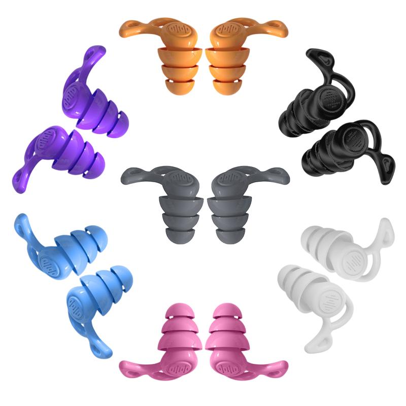 3 Layers Ear Plugs For Sleep Noise Reduction And Muting Silicone Earplugs Reusable Hearing Protection Sound Blocking Earplugs