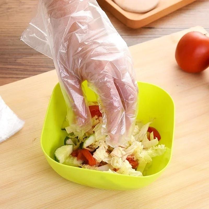 Household Kitchen Disposable Gloves PE Food Clean  Sanitary Convenience Portable Kitchen Cleaning Tools Accessories Supplies