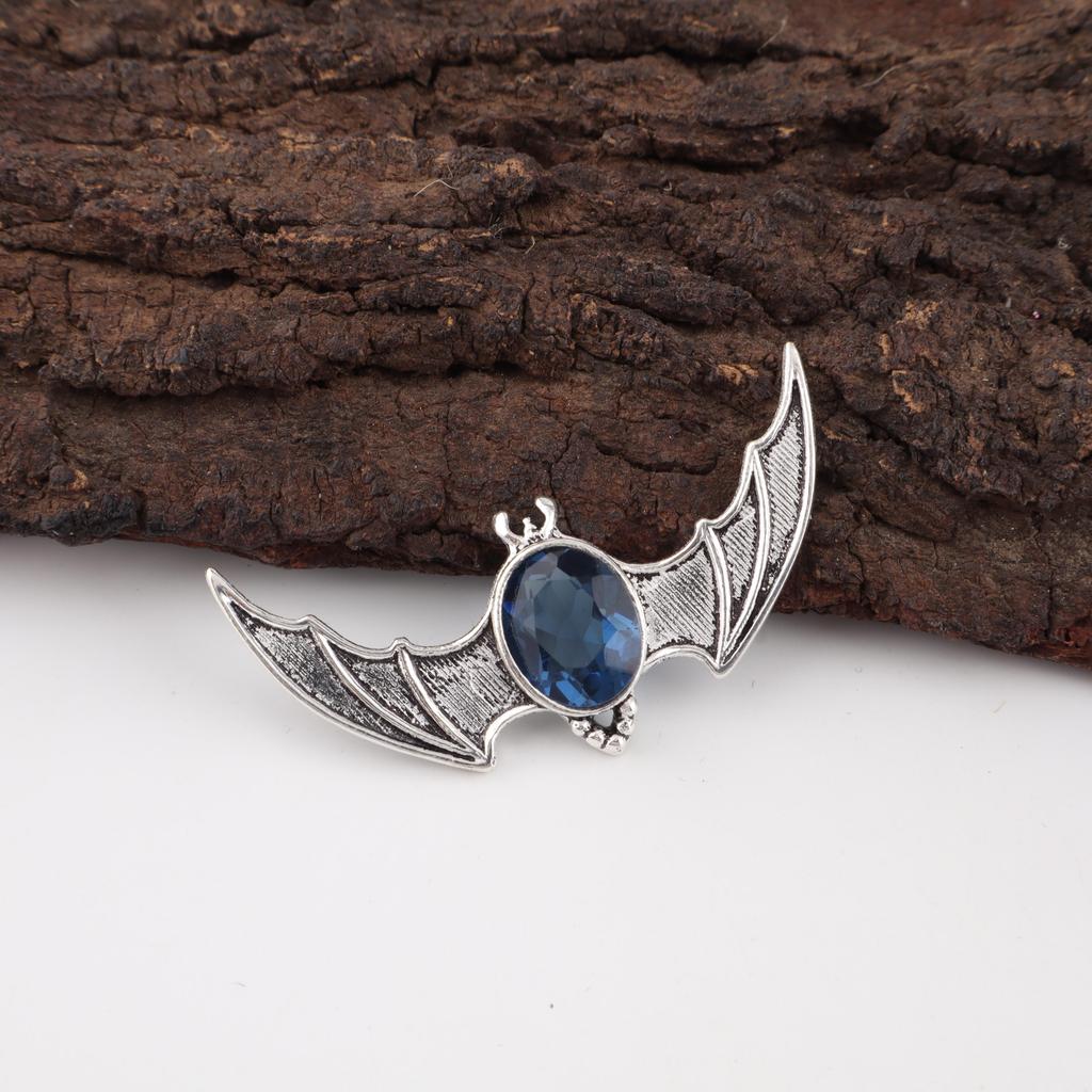 London Blautopas Edelsteinschmuck, 925 Massiv Sterling Silber Anhänger, Handgefertigter Böhmischer Anhänger zum Verschenken