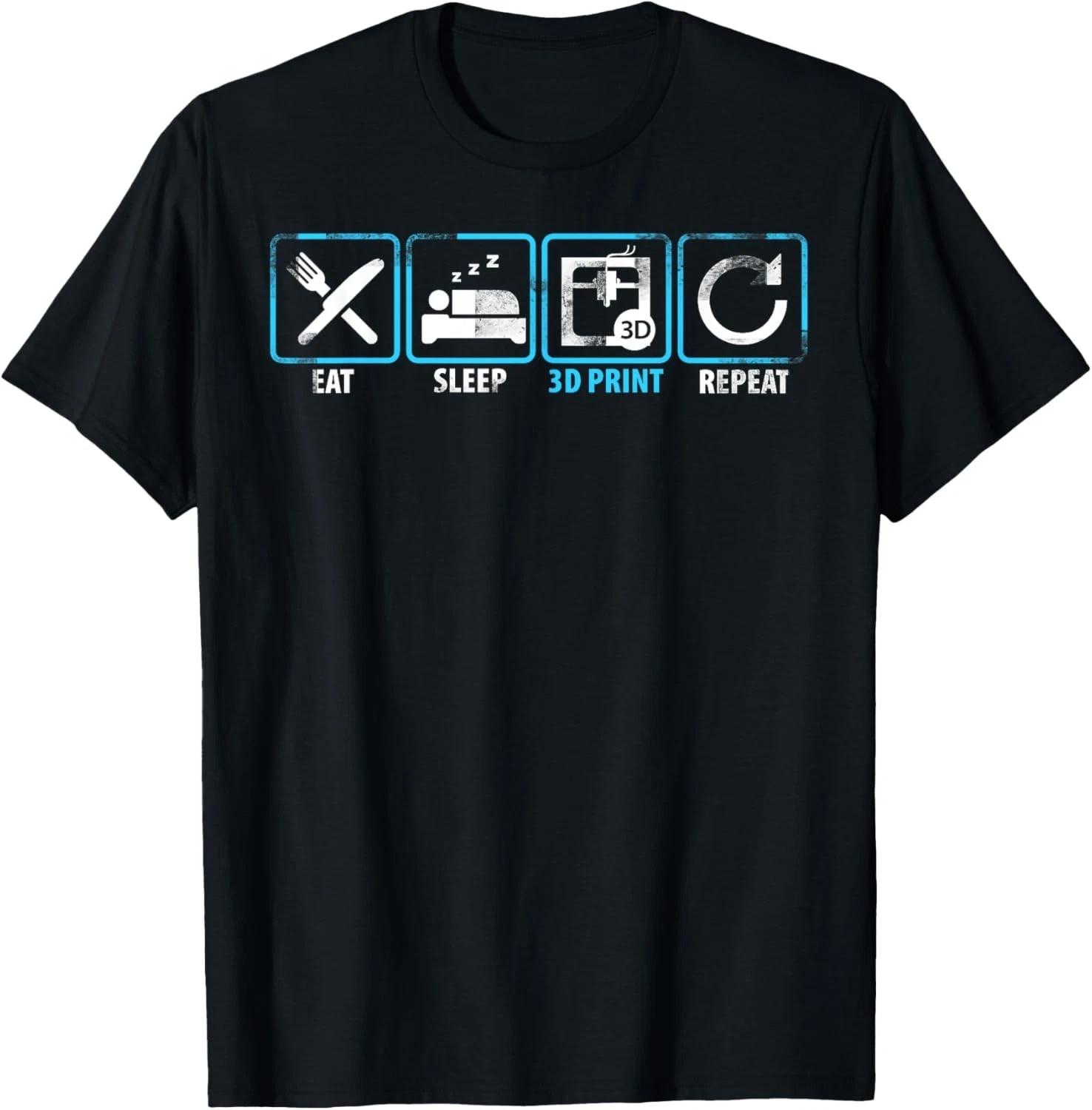

Eat Sleep 3D Print Repeat Filament 3D Printer Tech Gift Unisex T-Shirt M