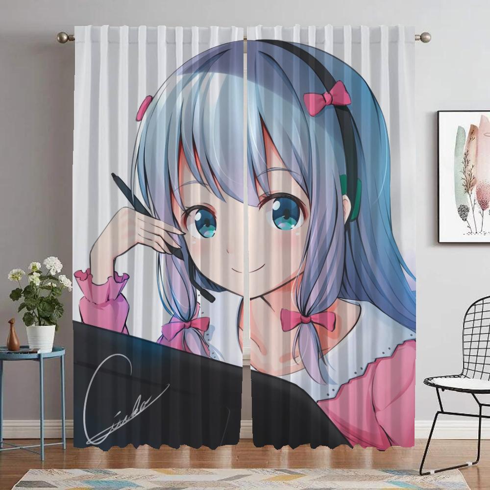 

Window Curtain for Room 2 Panel Eromanga Sensei Tulle for Bedroom Curtains Child Room Shades Halloween Decoration Partition Home W50xH70cmx2pcs-CL