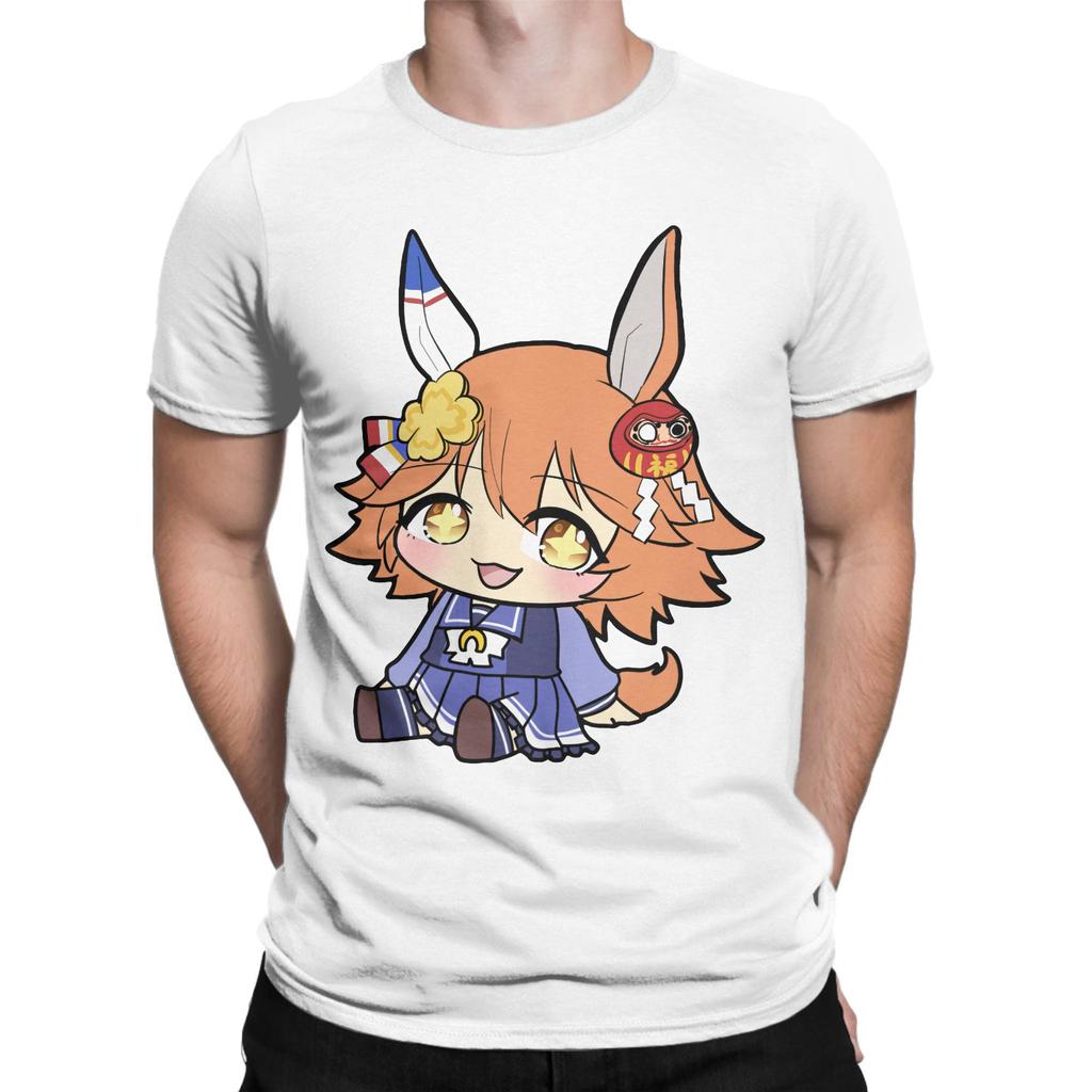 Anime Uma Musume Pretty Derby T-Shirts Men Cool Pure Cotton Tees Crew Neck Short Sleeve T Shirts Gift Idea Clothes
