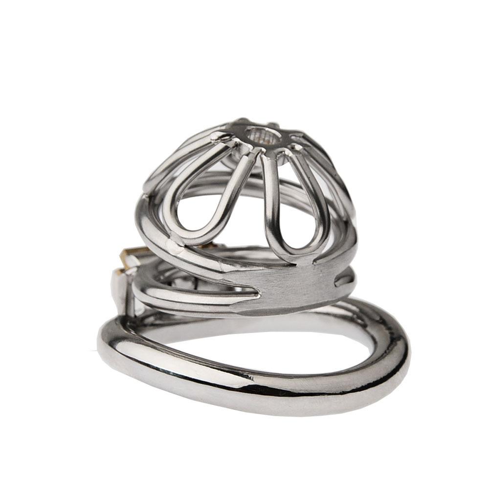 Stainless Steel Small Male Chastity Device Ergonomic Design Stealth Lock for Adults Solitary Extreme Confinement Cage