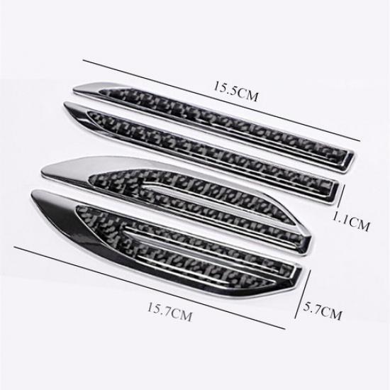 2Pcs Side Fender Vent Wing Sticker Cover Carbon Fiber Body Trim Car Accessories