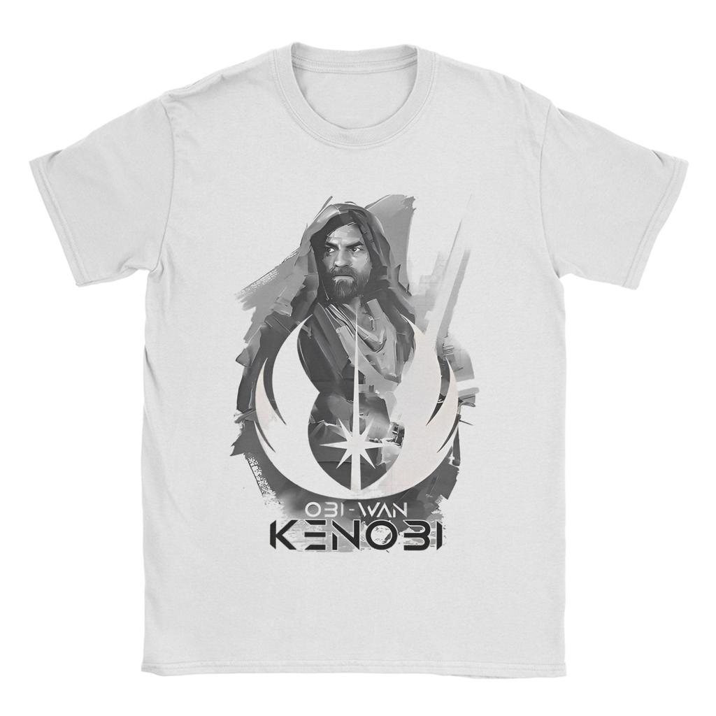 Obi-Wan Kenobi Space T Shirt Men's 100% Cotton Creative T-Shirts Crewneck Jesus Retro Collage Tees Short Sleeve Clothing Printed