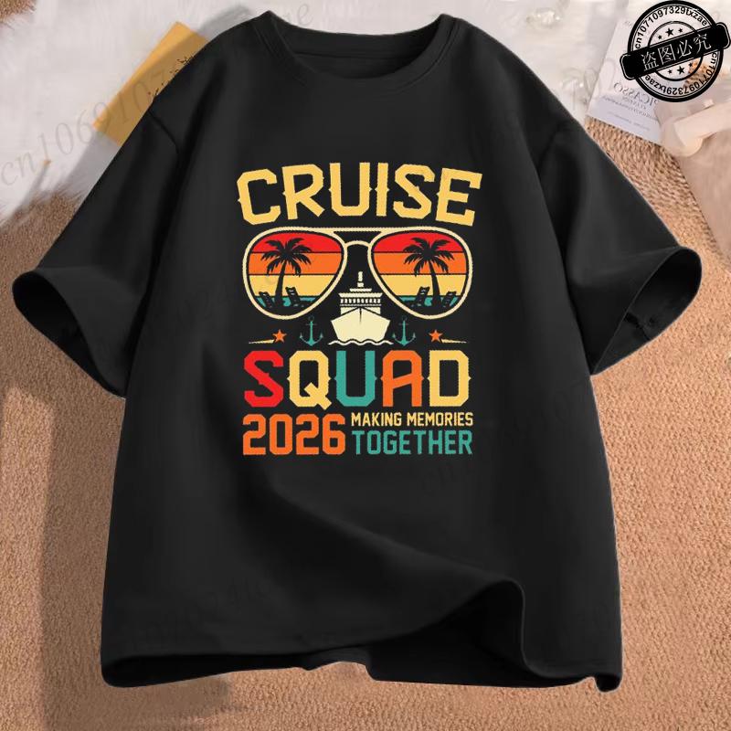 Cruise Squad 2026 Shirt T-Shirts, Retro Family Vacation Tee,making Memories Together T-Shirts,short Sleeve Family Tops Clothing