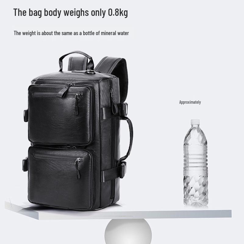 Herren Retro PU Leder Cross-Border Laptop- & Reiserucksack mit großem Fassungsvermögen