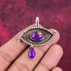 Purple Copper Turquoise Pendant, 925 Solid Sterling Silver Jewelry, Gemstone Pendant, Gift For Her Handmade Dainty Jewelry