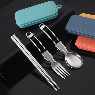 1 Set Tableware Solid Rust-Proof Ergonomics Handle Camping Supplies Trip Spoon