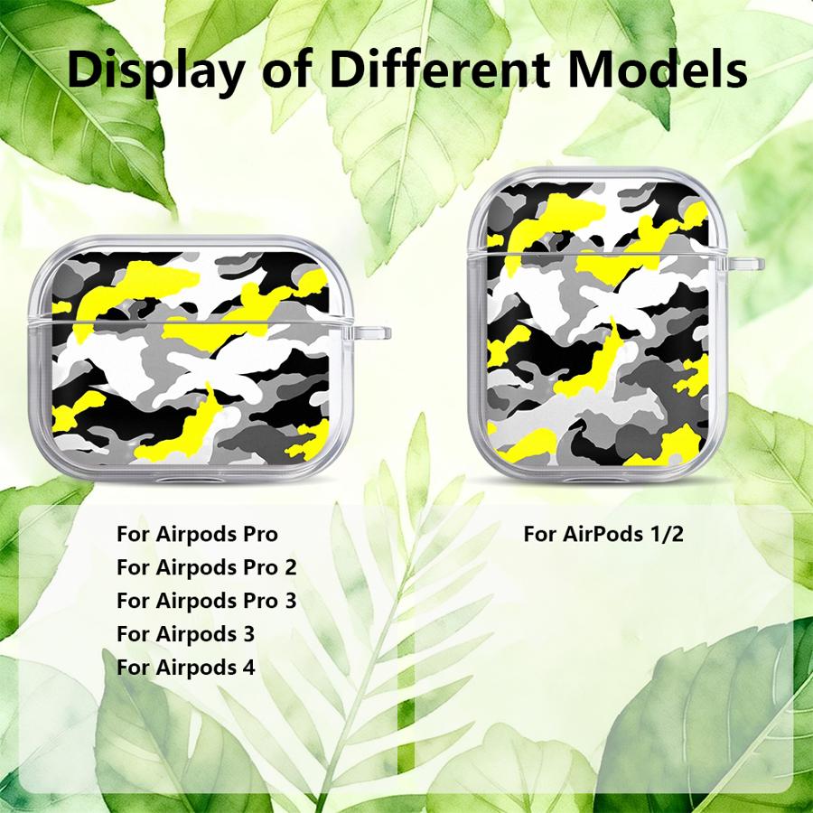 Camouflage Pattern Case For Airpods Pro2 Pro3 Pro 4 1 3 2 Clear Earphone Cases Cover