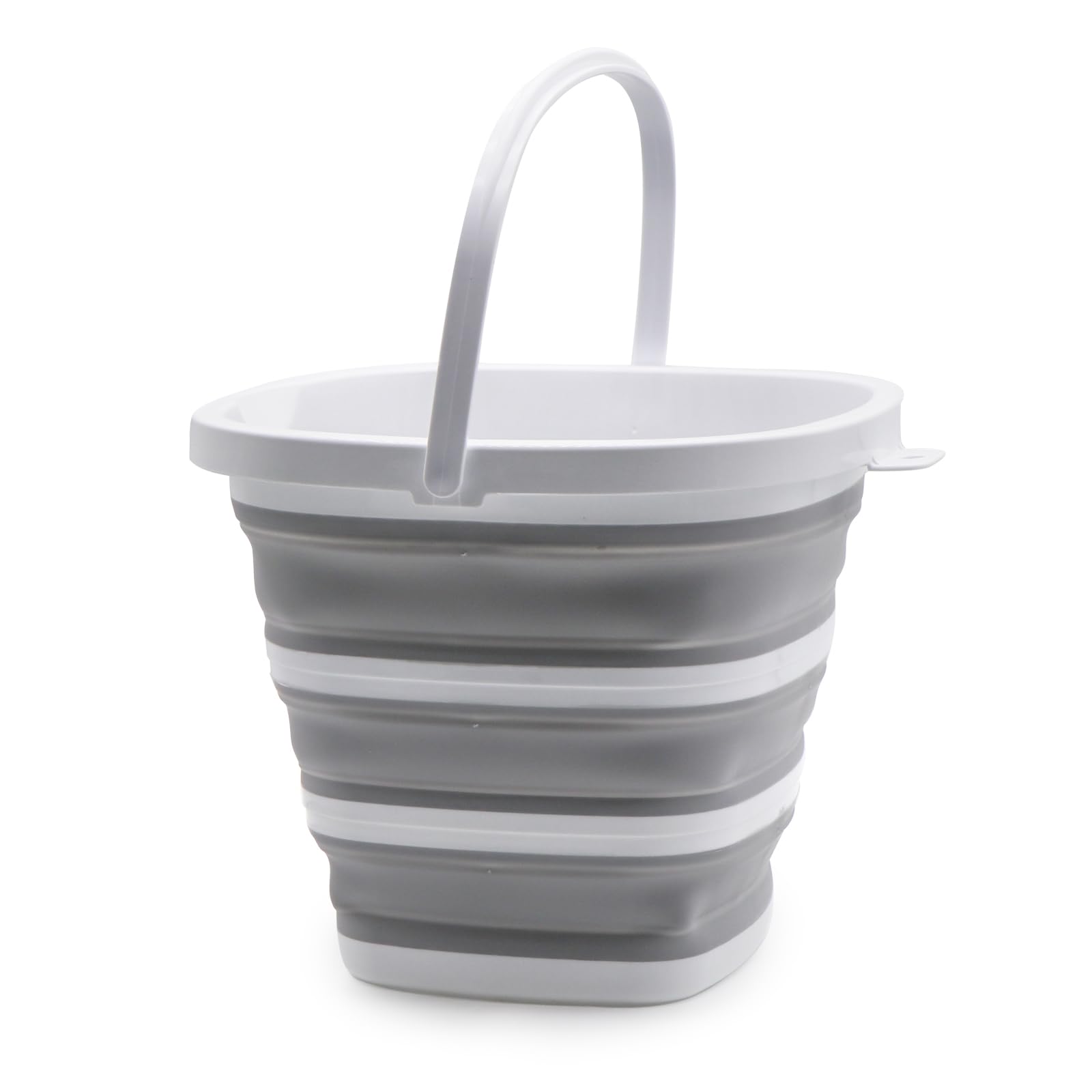 

TOSSOW Складное усиленное рыболовное компактное термо ведро для автомобиля 10 л, силикон, ведро, хранение, устойчивое, рыбалка, мытье, кухня, серое, (Площадь) серый