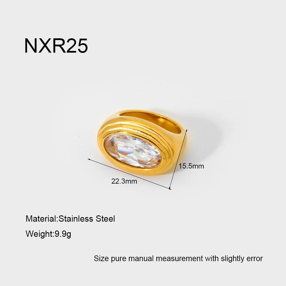 European and American geometric irregular multi-layer open ring niche high-end feeling plated 18k gold stainless steel ring women