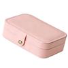 Travel Jewelry Box PU Leather Soft Velvet Lining Small Jewelry Case Portable Earrings Rings Necklaces Organizer Roseate