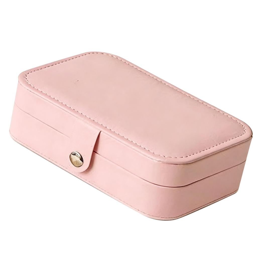 Travel Jewelry Box PU Leather Soft Velvet Lining Small Jewelry Case Portable Earrings Rings Necklaces Organizer Roseate