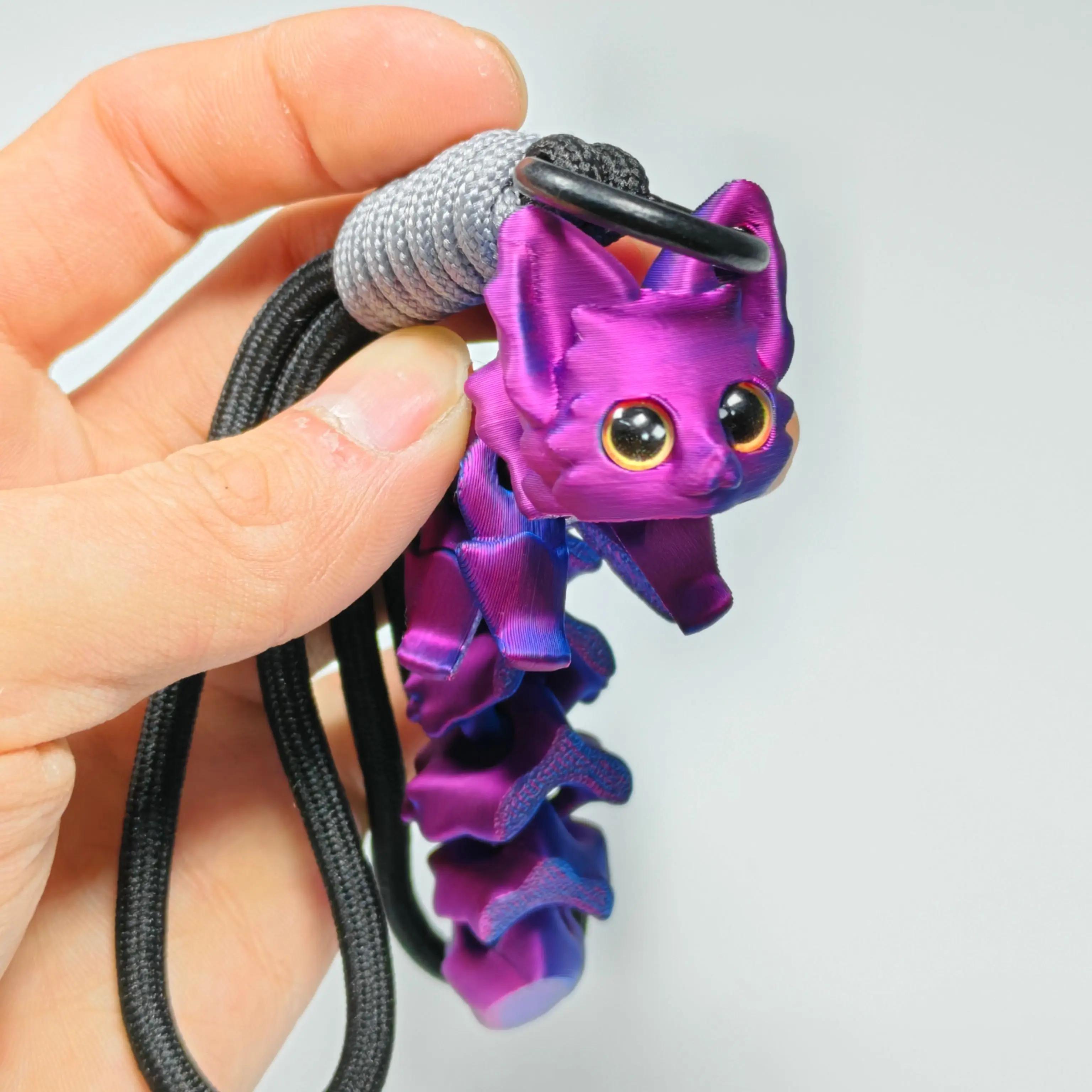 

3D Printed Cute Fox Ornament Model with Multiple Joints Movable ,beautiful Eyes, Hanging Rope Room Decoration Accessories Gifts