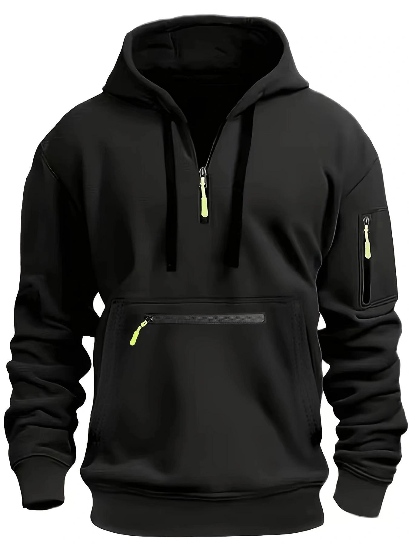 

Men s Waterproof Multi-Pocket Zipper Hoodie for Autumn & Winter XXXL чорний