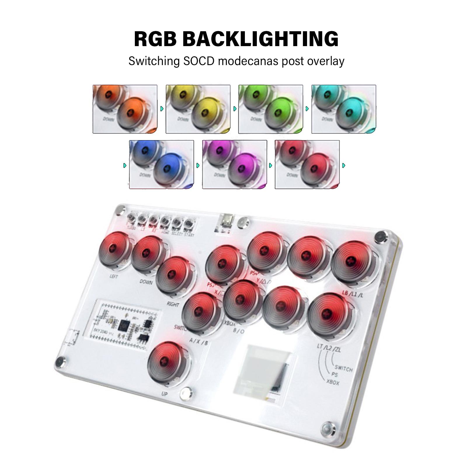

Джойстики для игровых контроллеров NS с подсветкой Сменная клавиатура Fight Stick Поддержка нескольких платформ