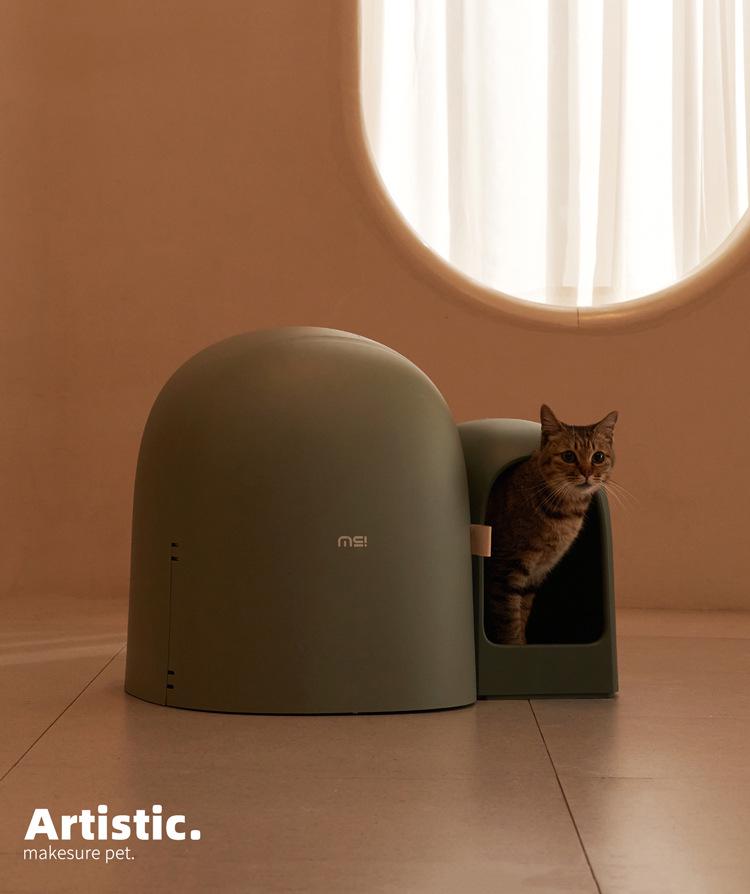 Mochi Fully Enclosed Extra Large Cat Litter Box – Odor-Proof, Anti-Splash Hallway Style