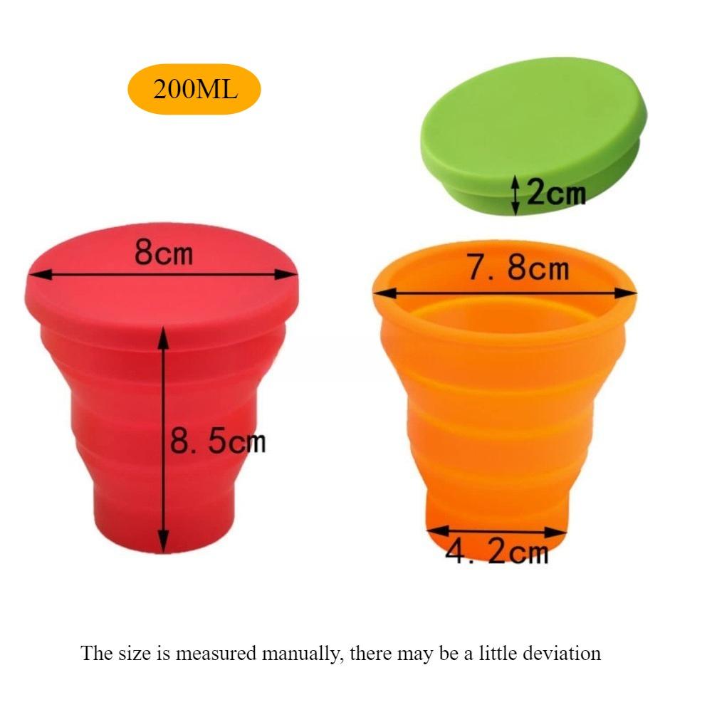 200ML Silicone Foldable Cup Portable Drinking Cup Travel Foldable Camping Cup Portable Cover Suitable for Outdoor Travel