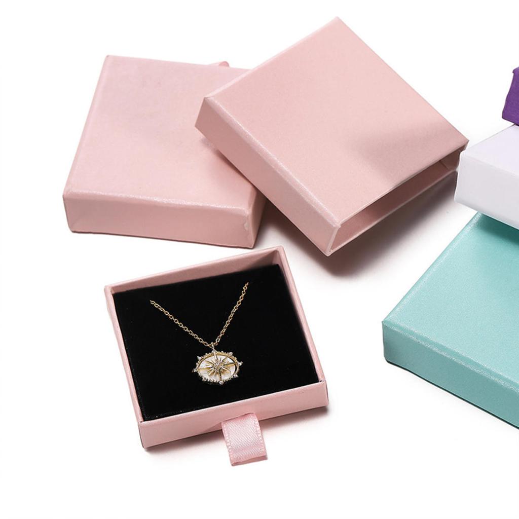 Drawer Paper Jewelry Box for Earrings Ring Pendant Bracelet Necklace Storage Display Case Portable Jewelry Packaging Box