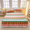 Soft Bed Skirt Printed Bed Cover with Rufffles Simple Style Mattress Protector falda de cama Lace Bed Sheets (No Pillowcase)
