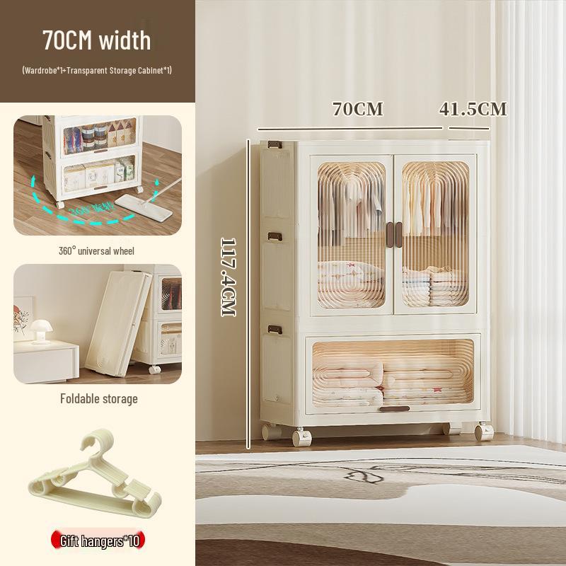 Children's Multi-layer Folding Wardrobe Storage Cabinet for Baby Clothes