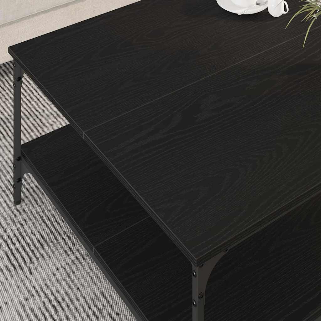 Coffee Table Black Oak Effect 80 X 80 X 40 Cm Particleboard