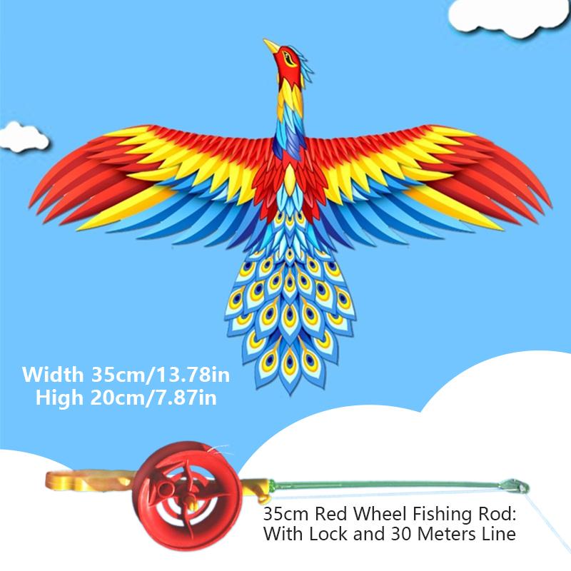 

Мультяшный детский динамический воздушный змей Мультяшный феникс Бабочка Самолет Орел Воздушный змей Детский ручной Удочка Воздушный змей Игрушки для спорта на открытом воздухе A11