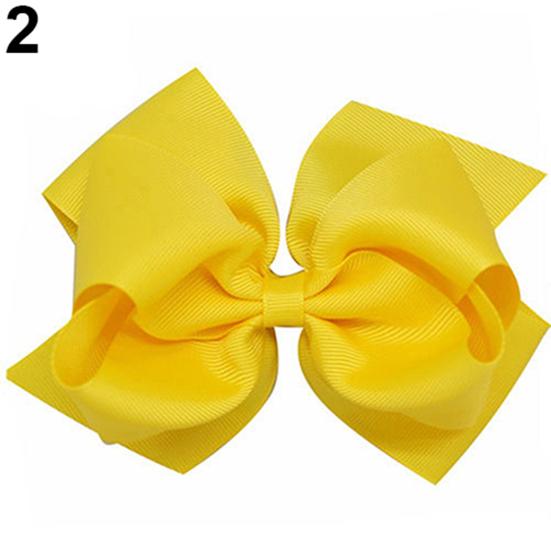 1Pc Girls Large Double Layers Hairbow Hair Bow Grosgrain Ribbon Clip Hairpin