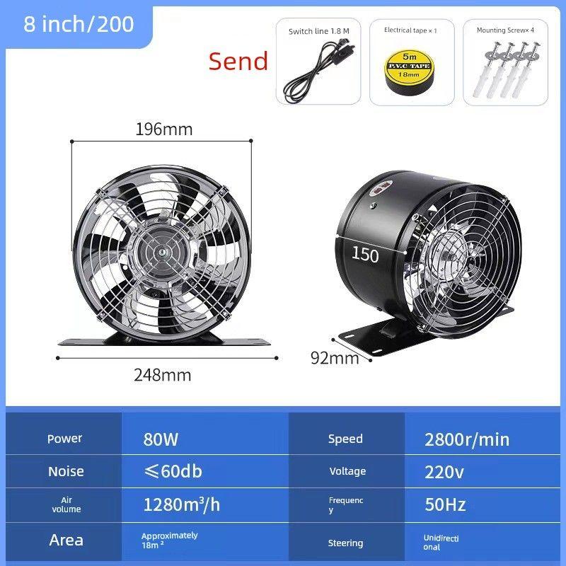 Exhaust Fan Ventilating Fan Kitchen For Home Ventilator High Power Range Hood Exhaust Fan Strong Exhaust Fan Commercial