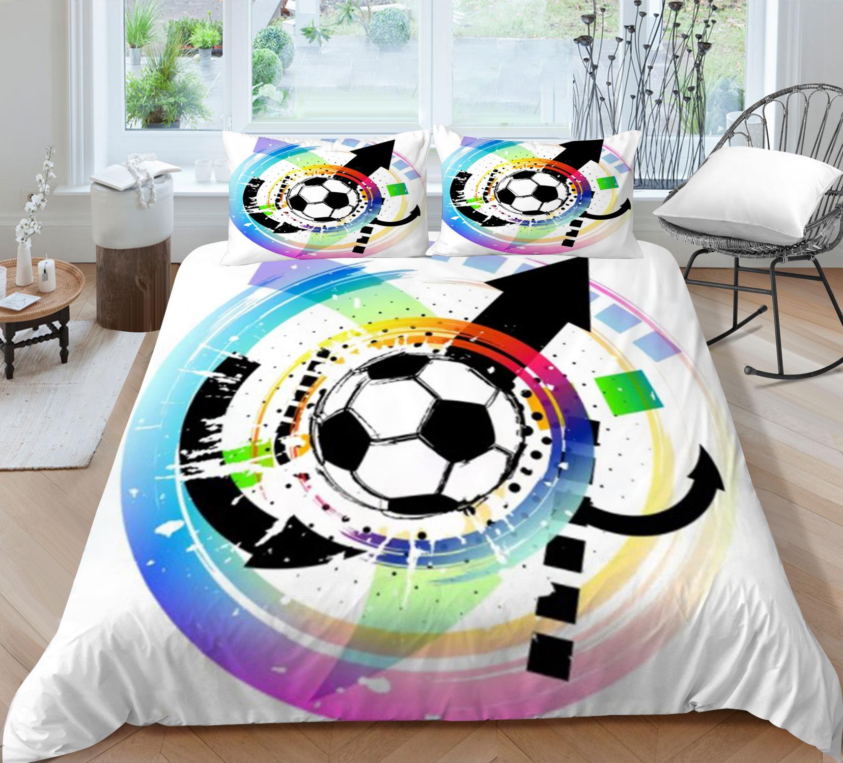 

Лидер продаж 3D футбольный пододеяльник комплект домашнего текстиля Прямая доставка детское постельное белье наволочка дышащая удобная Single 135x200cm