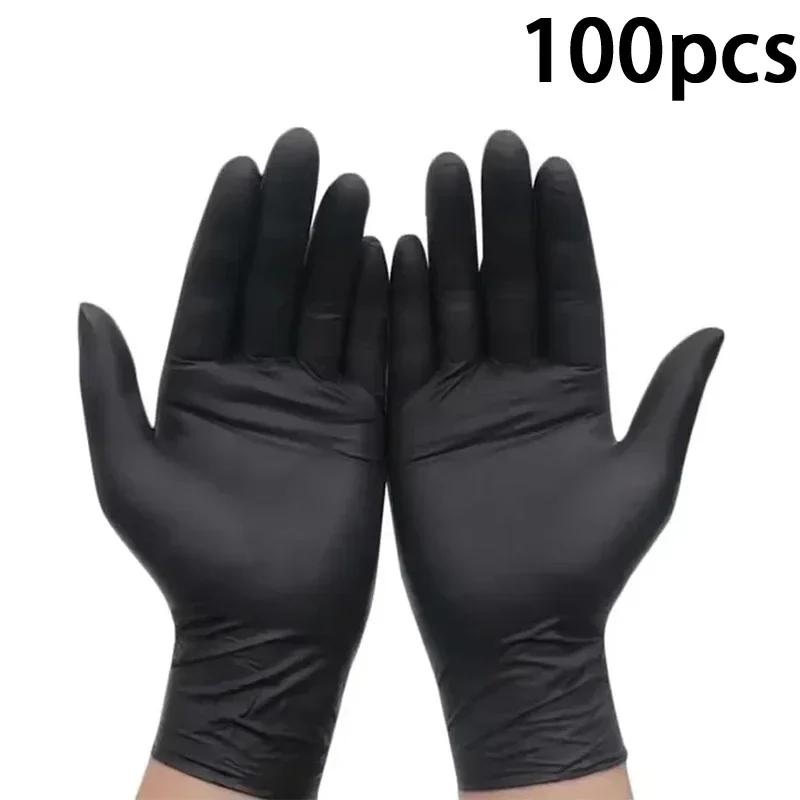 Disposable gloves, black nitrile food grade nitrile, anti slip, waterproof, and oil resistant gloves