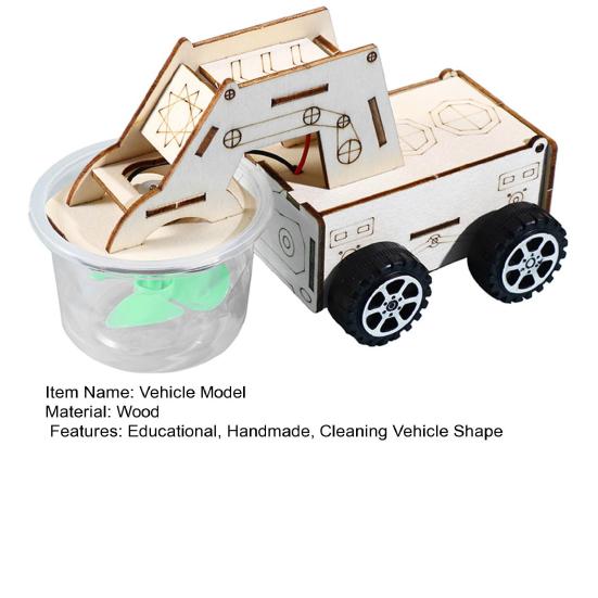 1 Set DIY Mars Cleaning Vehicle Model Kit Handmade Wooden Puzzle Sweeper
