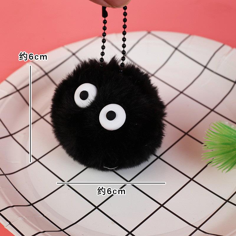 5 Pcs Briquette Doll Pendant Keychain Bag Accessories Cute Plush Black Coal Ball Cartoon Toy Pendant Gift Wholesale