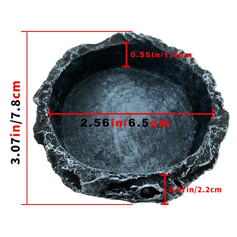 

Reptile Feeding Water Bowl Realistic Stone Texture Safe Durable Food Container Dish Bearded Dragons Small Pets Supplies SYXZS03