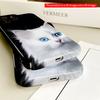 2DFlat White Cat with Blue Eyes Phone Case All Inclusive Film Hard iPhone Case, Compatible with iPhone 18 Pro Max 17 16 15 14 13 12 11
